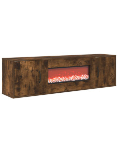 Caminetto elettrico Rovere Fumo 140,5 x 30 x 39 cm 2