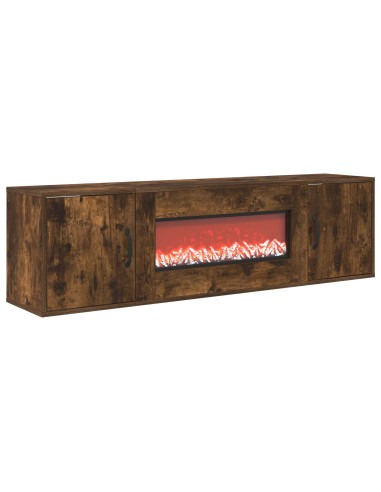 Caminetto elettrico Rovere Fumo 140,5 x 30 x 39 cm