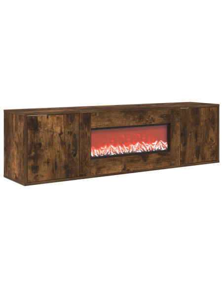 Caminetto elettrico Rovere Fumo 140,5 x 30 x 39 cm