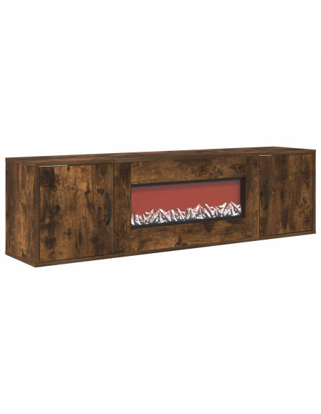 Caminetto elettrico Rovere Fumo 140,5 x 30 x 39 cm