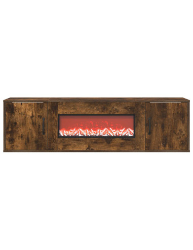 Caminetto elettrico Rovere Fumo 140,5 x 30 x 39 cm