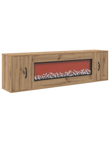 Caminetto elettrico Rovere Artigianale 155 x 30 x 44 cm