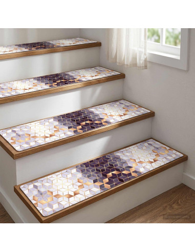 Tappeti per scale 15 pz 76 x 20 cm Motivo a nido d'ape
