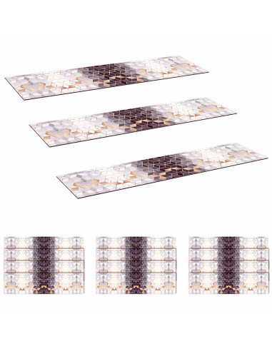 Tappeti per scale 15 pz 76 x 20 cm Motivo a nido d'ape