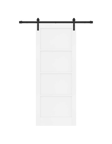Porta scorrevole 83 x 211 cm Legno ingegnerizzato Bianco e Nero