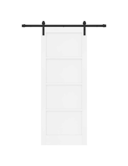 Porta scorrevole 83 x 211 cm Legno ingegnerizzato Bianco e Nero