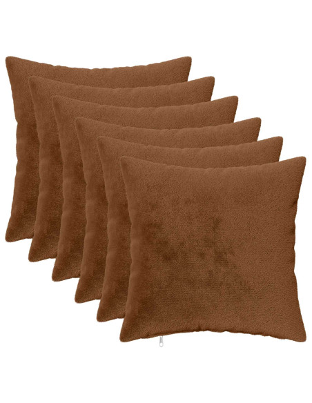 Cuscino da Lanciare 6 pz HEERLEN Marrone Chiaro 50 x 50 cm