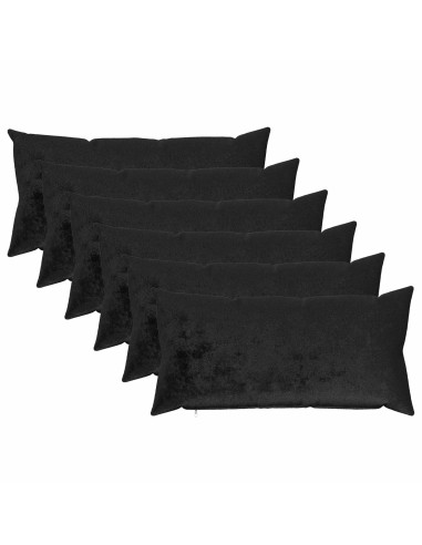 Cuscino da Lanciare 6 pz HEERLEN Nero 40 x 80 cm Flanella