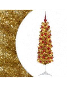 Albero di Natale Slim artificiale con palline 150 cm 150 LED 2