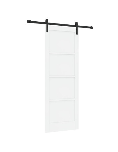 Porta scorrevole 78 x 211 cm Legno ingegnerizzato Bianco e Nero