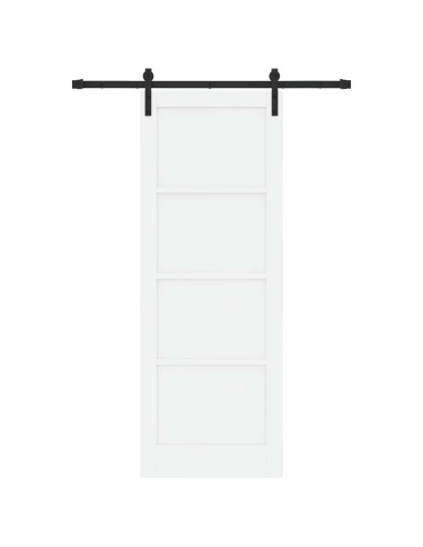Porta scorrevole 78 x 211 cm Legno ingegnerizzato Bianco e Nero