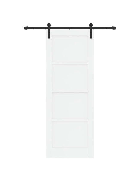 Porta scorrevole 78 x 211 cm Legno ingegnerizzato Bianco e Nero