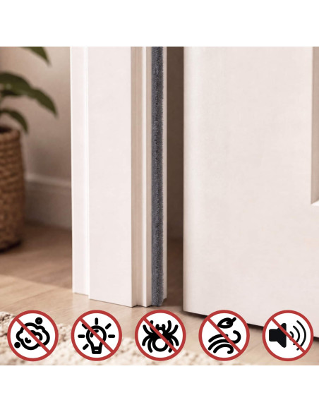 Guarnizione a spazzola autoadesiva 5 m PP Grigio