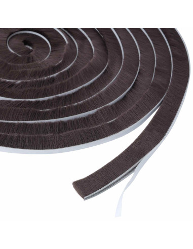 Guarnizione a spazzola autoadesiva 5 m PP Marrone