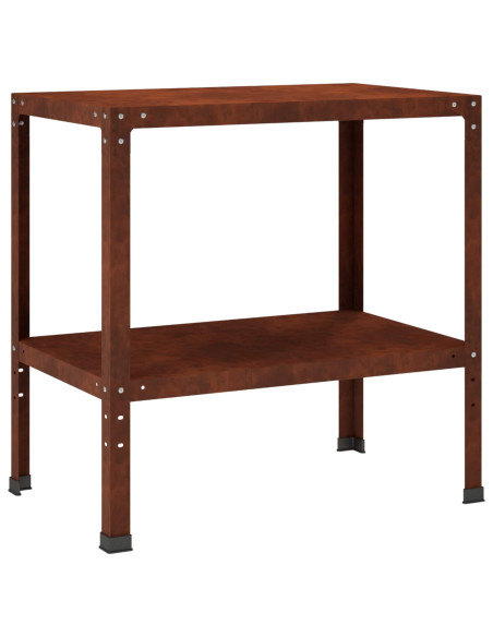 Tavolo da rinvaso 100 x 50 x 80 cm Acciaio Corten Ruggine