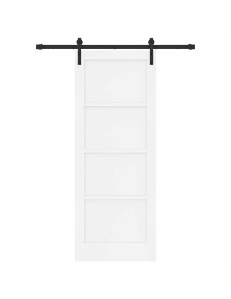 Porta scorrevole 78 x 202 cm Legno ingegnerizzato Bianco e Nero