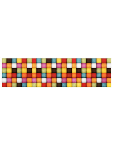Tappeti per scale 15 pz 76 x 20 cm Motivo a blocchi colorati