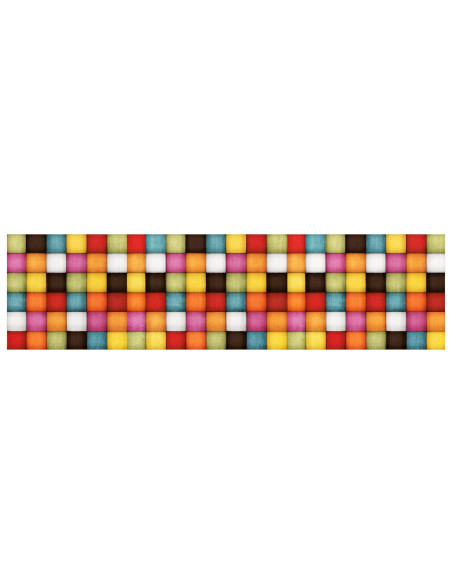 Tappeti per scale 15 pz 76 x 20 cm Motivo a blocchi colorati