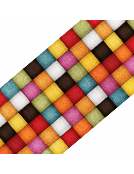 Tappeti per scale 15 pz 76 x 20 cm Motivo a blocchi colorati