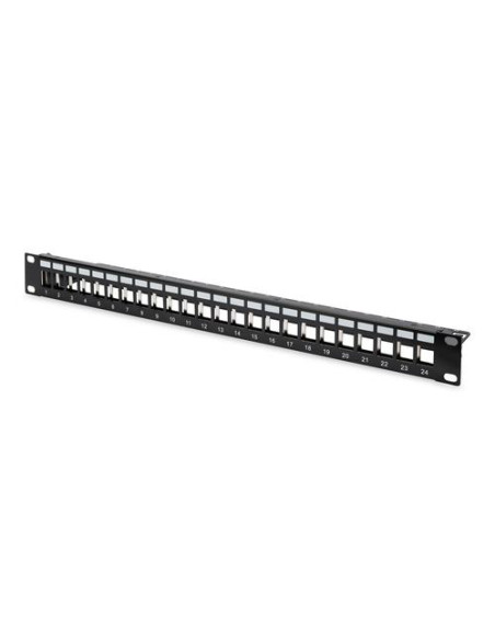 LINK PANNELLO PATCH 19" MODULARE 24 PORTE (VUOTO) 1 HU COLORE NERO RAL 9005