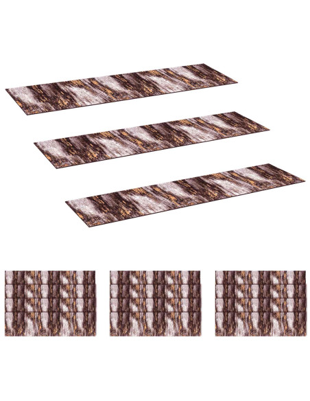 Tappeti per scale 15 pz 76 x 20 cm Nero e Oro Poliestere