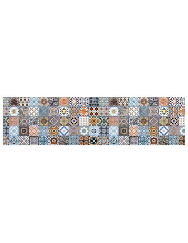 Tappeti per scale 15 pz 76 x 20 cm Blu Poliestere Rettangolare