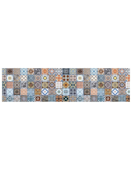 Tappeti per scale 15 pz 76 x 20 cm Blu Poliestere Rettangolare