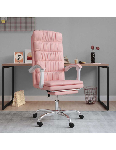 Poltrona da Ufficio Reclinabile Rosa in Similpelle