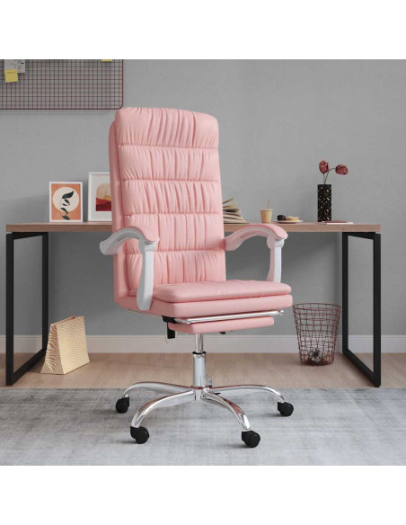 Poltrona da Ufficio Reclinabile Rosa in Similpelle