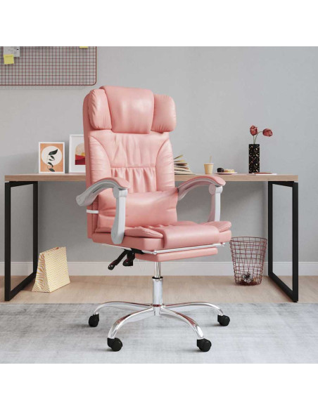 Poltrona da Ufficio Reclinabile Rosa in Similpelle