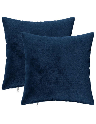 Cuscino da Lanciare 2 pz HEERLEN Blu navy 40 x 40 cm Flanella