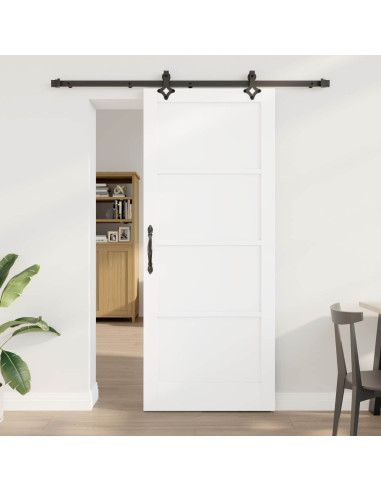 Porta scorrevole 86 x 211 cm Legno ingegnerizzato Bianco e Nero
