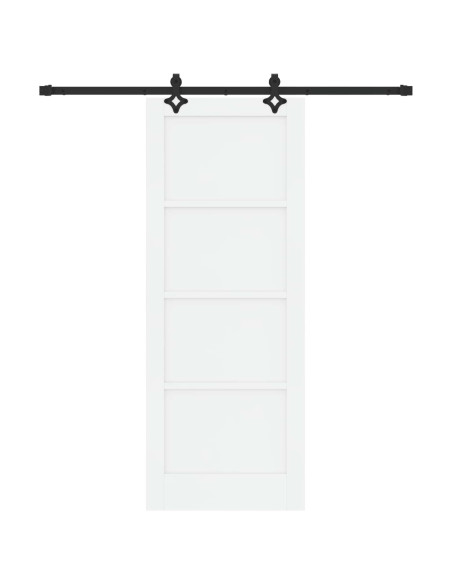 Porta scorrevole 78 x 202 cm Legno ingegnerizzato Bianco e Nero