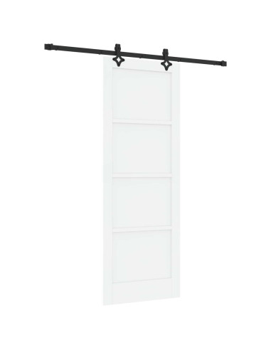 Porta scorrevole 78 x 211 cm Legno ingegnerizzato Bianco e Nero