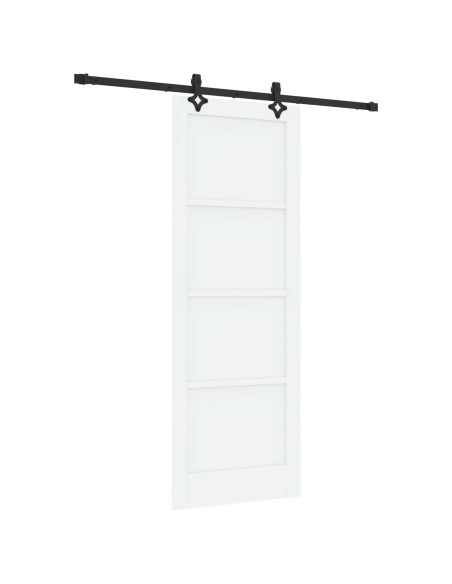 Porta scorrevole 78 x 211 cm Legno ingegnerizzato Bianco e Nero