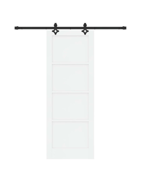 Porta scorrevole 78 x 211 cm Legno ingegnerizzato Bianco e Nero