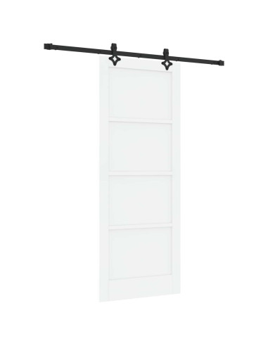 Porta scorrevole 83 x 211 cm Legno ingegnerizzato Bianco e Nero