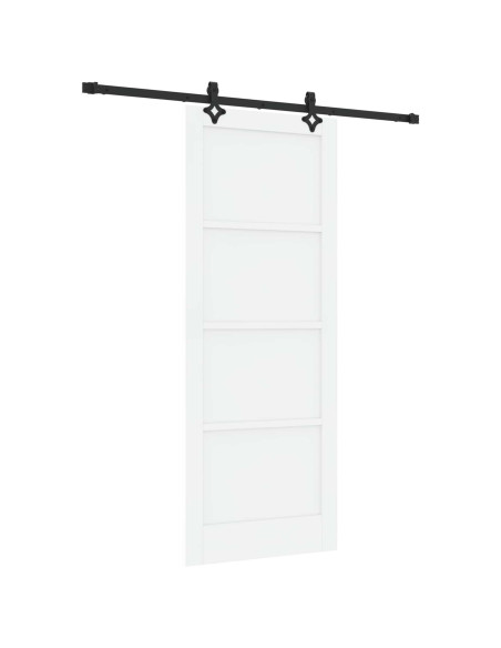 Porta scorrevole 83 x 211 cm Legno ingegnerizzato Bianco e Nero