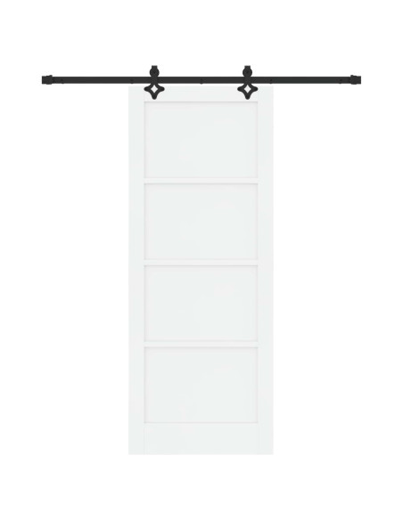Porta scorrevole 83 x 211 cm Legno ingegnerizzato Bianco e Nero