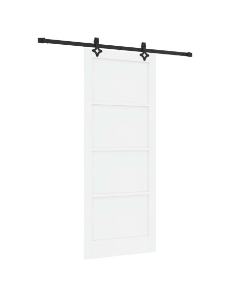 Porta scorrevole 86 x 211 cm Legno ingegnerizzato Bianco e Nero