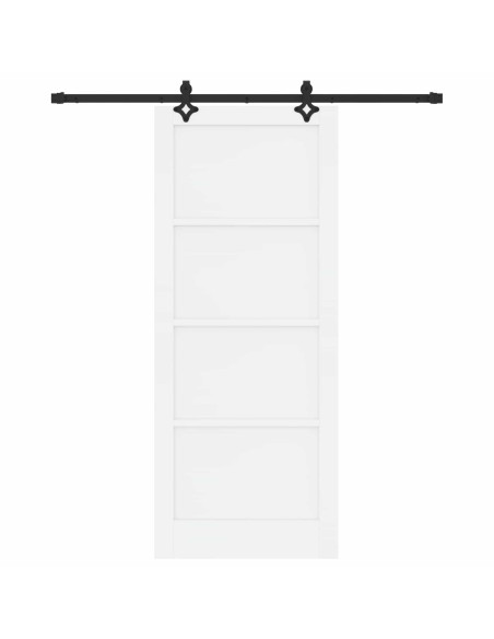 Porta scorrevole 86 x 211 cm Legno ingegnerizzato Bianco e Nero