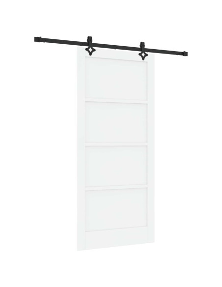 Porta scorrevole 93 x 202 cm Legno ingegnerizzato Bianco e Nero