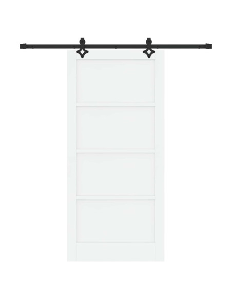 Porta scorrevole 93 x 202 cm Legno ingegnerizzato Bianco e Nero