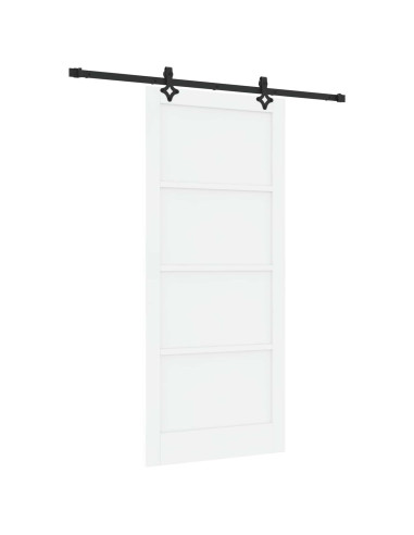 Porta scorrevole 93 x 211 cm Legno ingegnerizzato Bianco e Nero