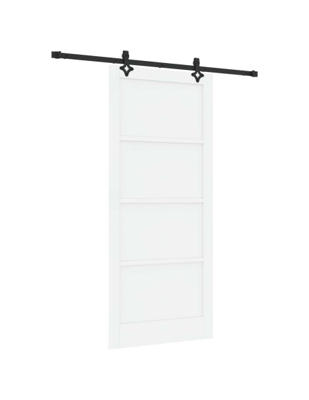 Porta scorrevole 93 x 211 cm Legno ingegnerizzato Bianco e Nero