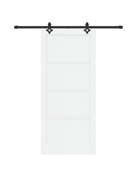 Porta scorrevole 93 x 211 cm Legno ingegnerizzato Bianco e Nero