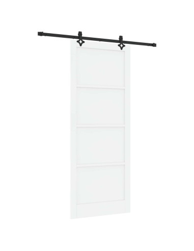 Porta scorrevole 93 x 232 cm Legno ingegnerizzato Bianco e Nero