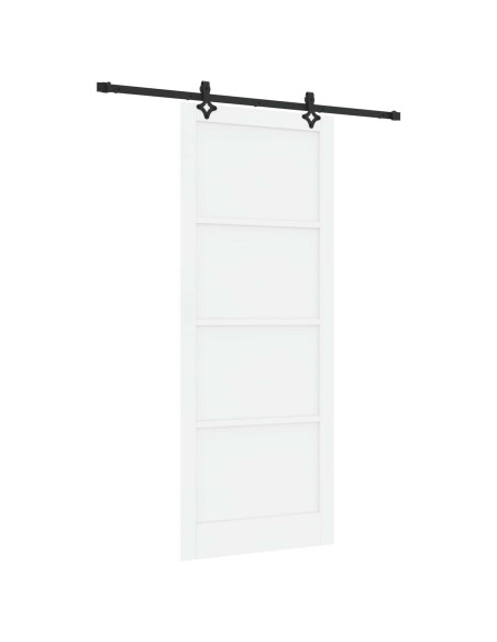 Porta scorrevole 93 x 232 cm Legno ingegnerizzato Bianco e Nero