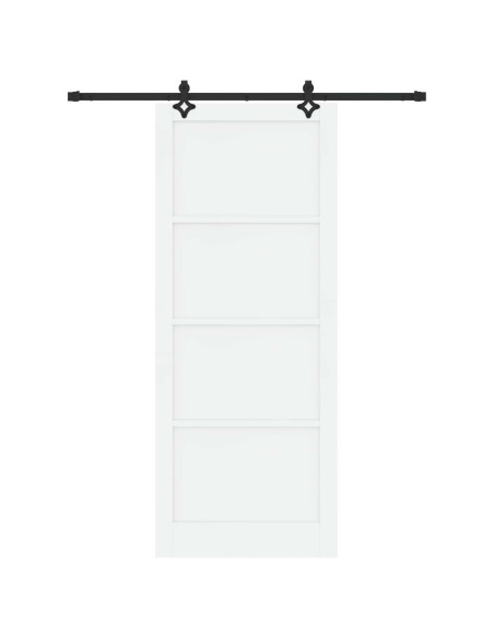 Porta scorrevole 93 x 232 cm Legno ingegnerizzato Bianco e Nero