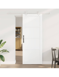 Porta scorrevole 83 x 211 cm Legno ingegnerizzato Bianco